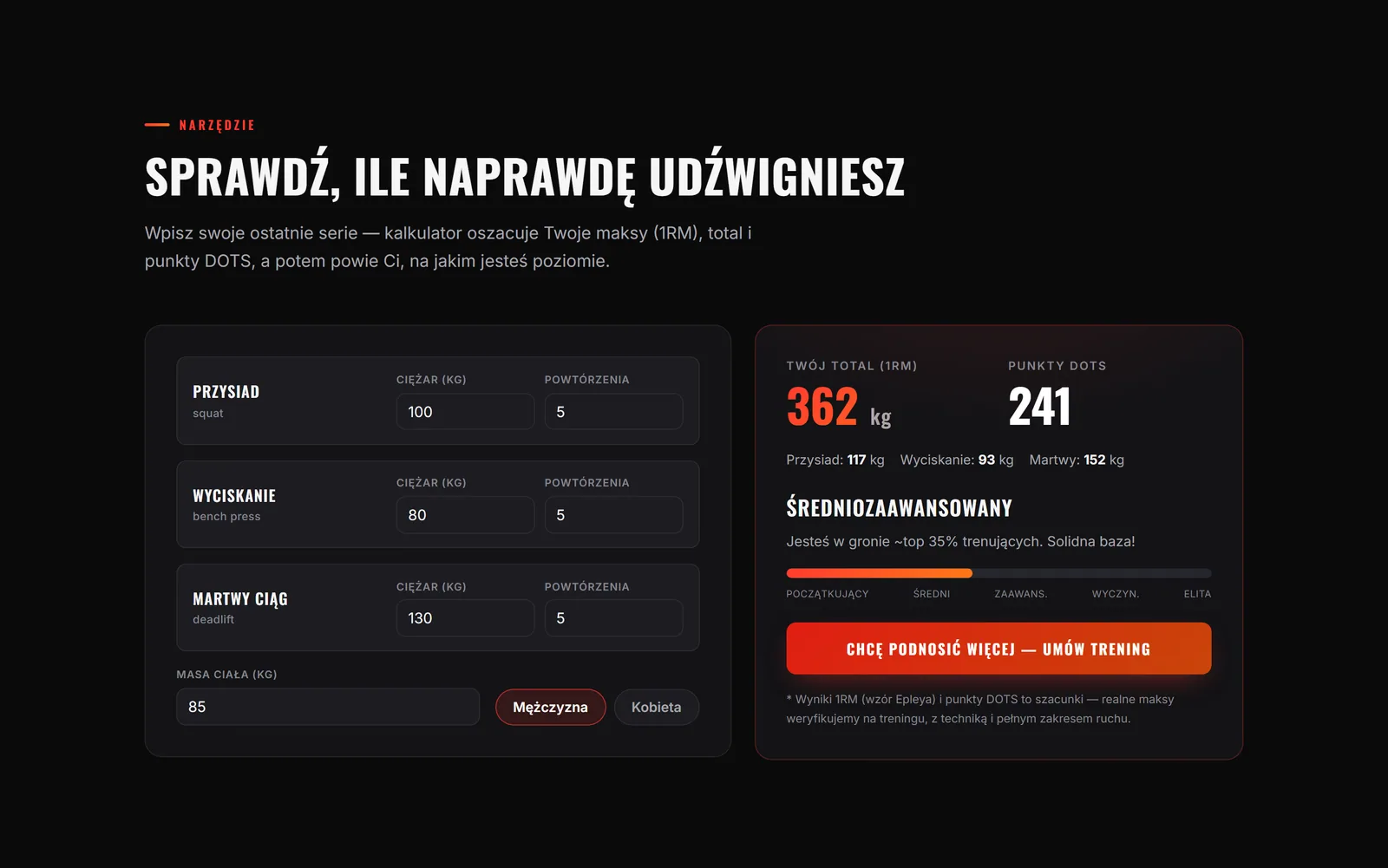 Bercik — Trening siłowy — zrzut 1